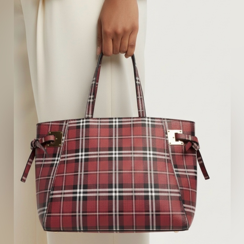 Plaid Red Women's Tote Bag